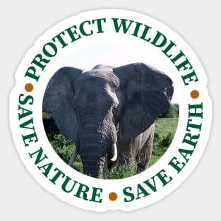 Wildlife Conservation Earth Day Elephants Sticker